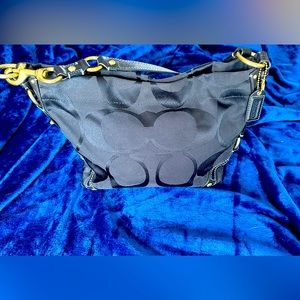 Coach Black canvas and leather medium size bag